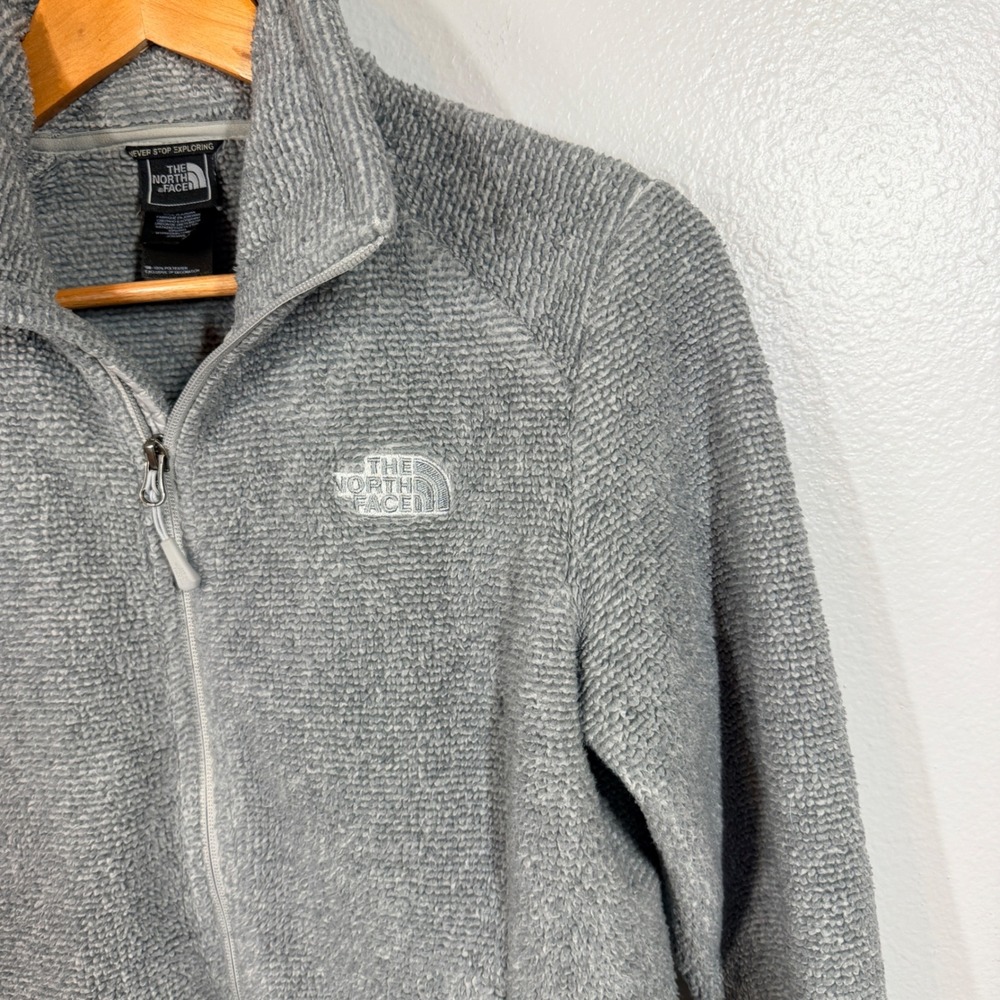The North Face Fleece Jacket Womens Medium Gray Osito Full Zip High Pile Soft - Picture 5 of 7